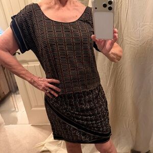 Max studio specialty products Black and Brown   Top with coordinating skirt